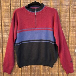 NWTS Demetre Burgundy & Navy Blue Wool Sweater